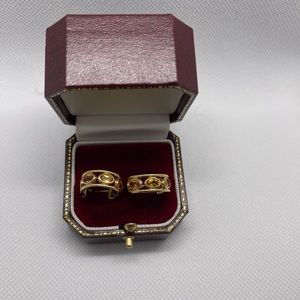 14k genuine stone earrings